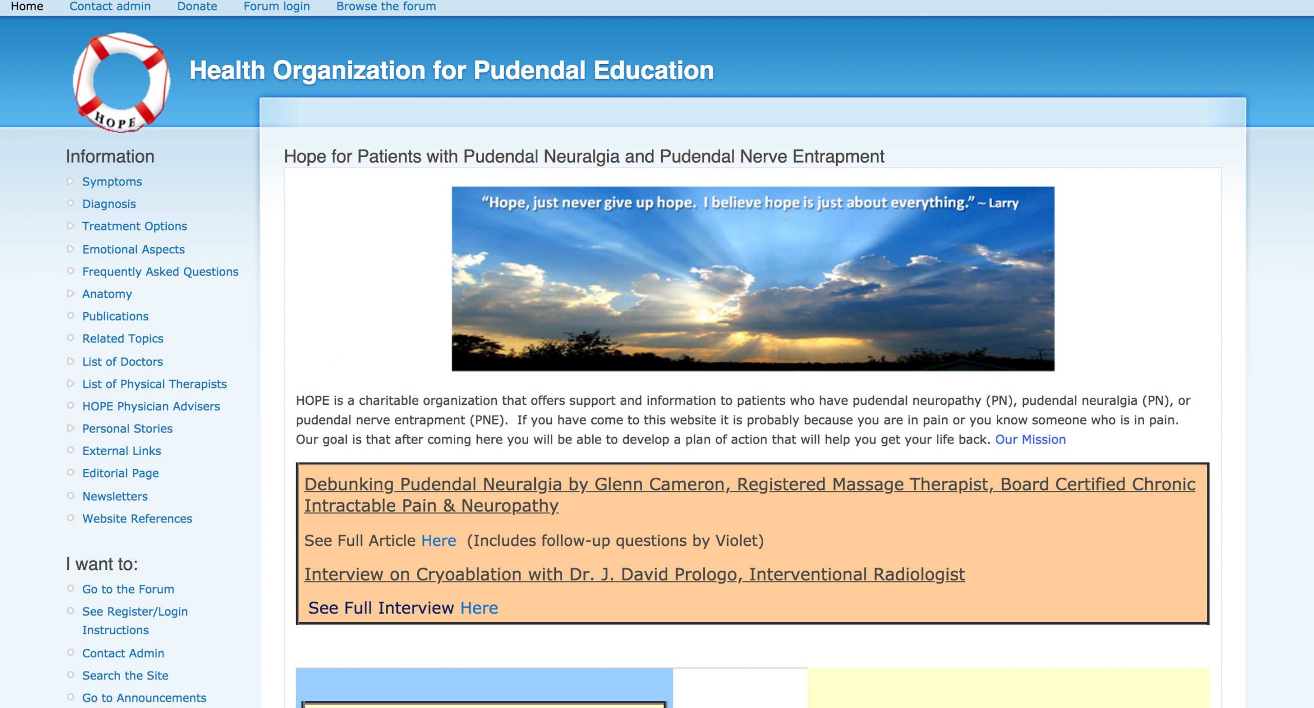 HOPE - Health Organization for Pudendal Education - Home Page