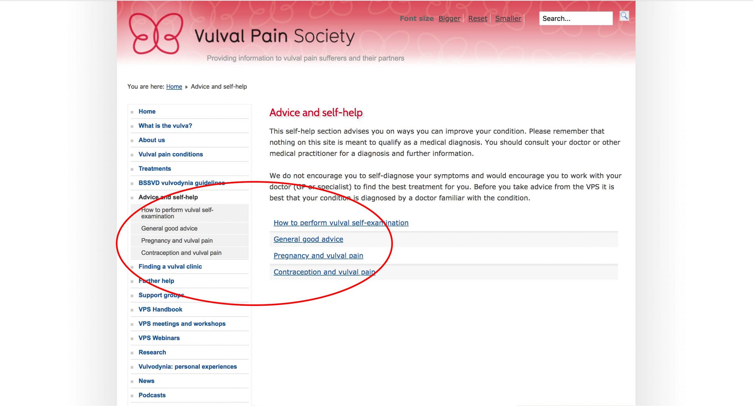 Vulva Pain Society - Free Resources